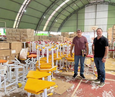 Presidente da Câmara Dirceu Biolchi e Secretário de Educação Amilton Pinho Presidente da Câmara Dirceu Biolchi e Secretário de Educação Amilton Pinho