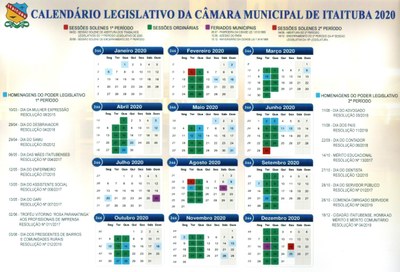 CALENDÁRIO LEGISLATIVO 2020