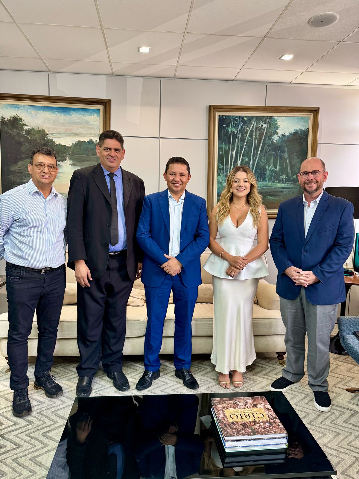 Presidente Washington Ricarlos, equipe técnica e o Presidente do TCM  Dr. Lúcio Vale.