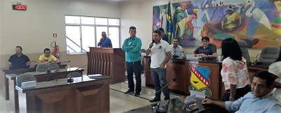 Presidente Manoel Rodrigues na reunião de apresentação dos novos funcionário da Câmara Municipal.