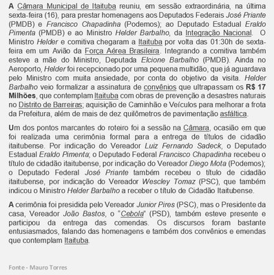 SESSÃO DE HOMENAGENS