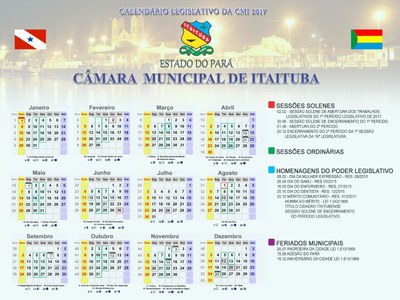 CALENDÁRIO LEGISLATIVO